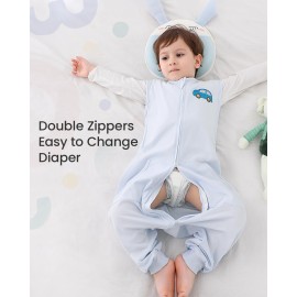 Baby Sleeping Bag with Feet Sleeveless Sleeping Sack Wearable Blankets Baby, Blue Sleep Sack, 3-5T, X-Large