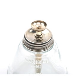 1 Pcs,6 Oz Glass Dispenser Bottle for Nail Polish Remover,Empty Thick Clear Glass Push Down Alcohol Pump Sanitizer Dispenser Container with Dust Cover,Metal Core-Nail Art Gel Remover Container