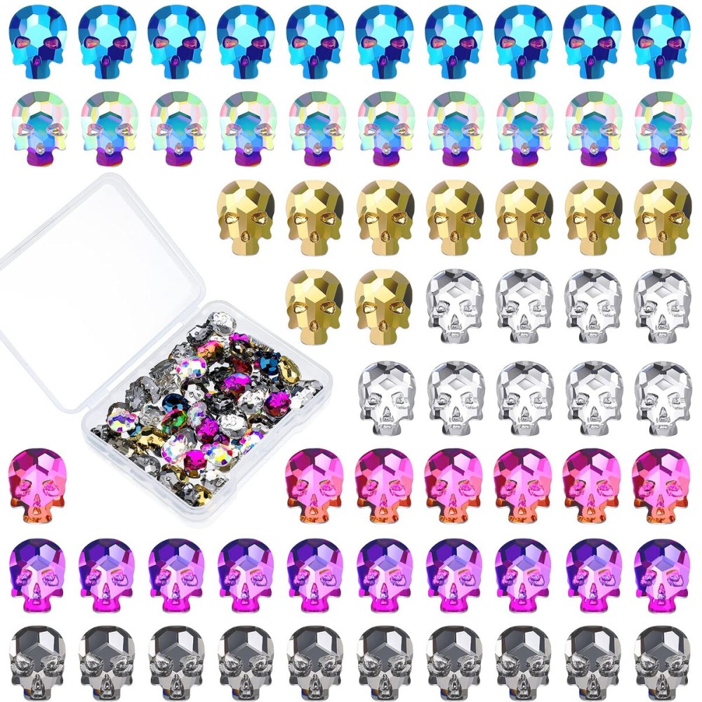105 Piece Halloween Nail Charms - Skull, Punk, 3D Bling Rhinestones Nail Jewelry & Decorations for Women & Girls 105 Piece Halloween Nail Charms - Skull, Punk, 3D Bling Rhinestones Nail Jewelry & Decorations for Women & Girls