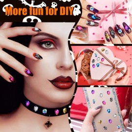 105 Piece Halloween Nail Charms - Skull, Punk, 3D Bling Rhinestones Nail Jewelry & Decorations for Women & Girls 105 Piece Halloween Nail Charms - Skull, Punk, 3D Bling Rhinestones Nail Jewelry & Decorations for Women & Girls