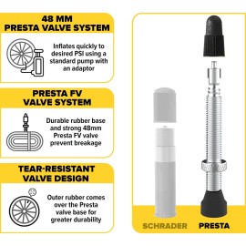 Ultraverse 27.5 Bike Inner Tubes 27.5 x 1.75, 1.95, 2.10, 2.125 - Butyl Rubber Bicycle Tubes with Presta Valve (FV48) - Compatible with Mountain, Hybrid, Gravel & City Bikes - Set of 2 Ultraverse 27.5 Bike Inner Tubes 27.5 x 1.75, 1.95, 2.10, 2.125 - Butyl Rubber Bicycle Tubes with Presta Valve (FV48) - Compatible with Mountain, Hybrid, Gravel & City Bikes - Set of 2