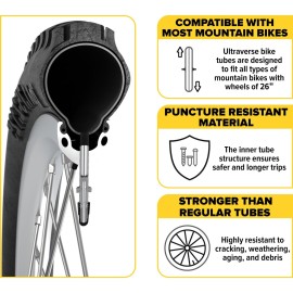 Ultraverse 27.5 Bike Inner Tubes 27.5 x 1.75, 1.95, 2.10, 2.125 - Butyl Rubber Bicycle Tubes with Presta Valve (FV48) - Compatible with Mountain, Hybrid, Gravel & City Bikes - Set of 2 Ultraverse 27.5 Bike Inner Tubes 27.5 x 1.75, 1.95, 2.10, 2.125 - Butyl Rubber Bicycle Tubes with Presta Valve (FV48) - Compatible with Mountain, Hybrid, Gravel & City Bikes - Set of 2