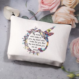 BDPWSS Hummingbird Makeup Bag Hummingbird Memorial Gift Hummingbird Lover Zipper Pouch Remembrance Gift My Mind Still Talks To You My Heart Still Looks For You Sympathy Gift (Hummingbird at peace)