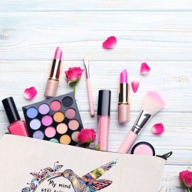 BDPWSS Hummingbird Makeup Bag Hummingbird Memorial Gift Hummingbird Lover Zipper Pouch Remembrance Gift My Mind Still Talks To You My Heart Still Looks For You Sympathy Gift (Hummingbird at peace)