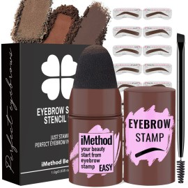 iMethod Eyebrow Stamp and Eyebrow Stencil Kit - for Perfect Eyebrow Makeup, Eyebrow Pomade, 20 Eye brow Shaping Kit, Easy to Use, Long-Lasting, Brown iMethod Eyebrow Stamp and Eyebrow Stencil Kit - for Perfect Eyebrow Makeup, Eyebrow Pomade, 20 Eye brow Shaping Kit, Easy to Use, Long-Lasting, Brown