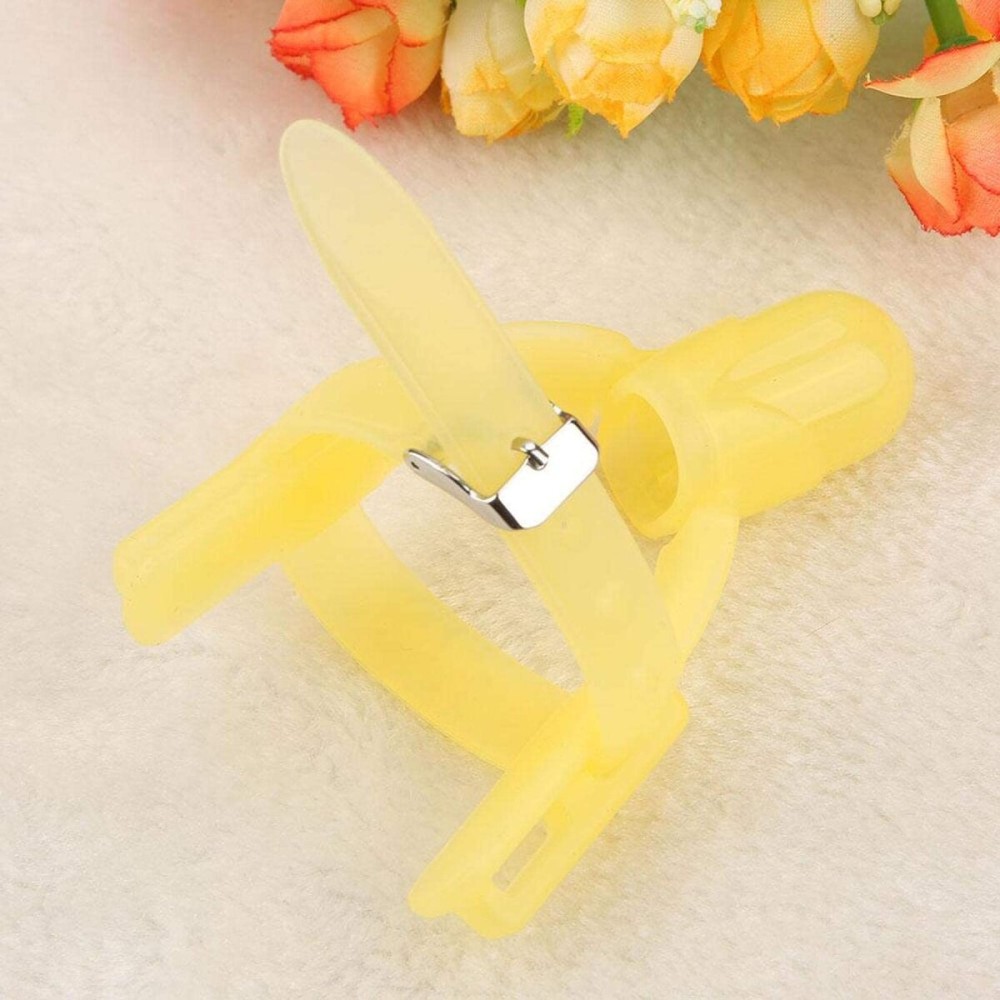 BORDSTRACT Adjustable Thumb Sucking Finger Protector, Silicone Thumb Sucking Stop, Baby Finger Protector Prevent Thumbsucking for Infant Kids Finger Guard (Yellow)