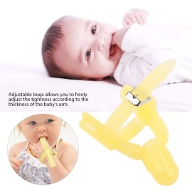 BORDSTRACT Adjustable Thumb Sucking Finger Protector, Silicone Thumb Sucking Stop, Baby Finger Protector Prevent Thumbsucking for Infant Kids Finger Guard (Yellow)