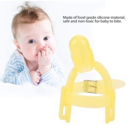 BORDSTRACT Adjustable Thumb Sucking Finger Protector, Silicone Thumb Sucking Stop, Baby Finger Protector Prevent Thumbsucking for Infant Kids Finger Guard (Yellow)