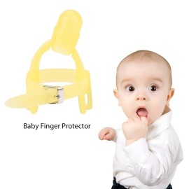BORDSTRACT Adjustable Thumb Sucking Finger Protector, Silicone Thumb Sucking Stop, Baby Finger Protector Prevent Thumbsucking for Infant Kids Finger Guard (Yellow)
