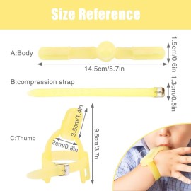 BORDSTRACT Adjustable Thumb Sucking Finger Protector, Silicone Thumb Sucking Stop, Baby Finger Protector Prevent Thumbsucking for Infant Kids Finger Guard (Yellow)