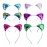 vipolish 6PCS Sequin Cat Ears Headband Shiny Cat Ears Hair Hoop Hair Accessory for Women Girls (Random Color)