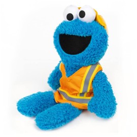 GUND Sesame Street Official Construction Worker Cookie Monster Muppet Plush, Premium Plush Toy for Ages 1 & Up, Blue/Orange, 13