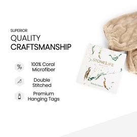 Stone|Life - Makeup Remover Cloths - Prevent Water From Running | Bombshell Beauty Sleeve | 4-in-1 Microfiber Cloths - Washable - Reusable - 4 Count (Champagne) Stone|Life - Makeup Remover Cloths - Prevent Water From Running | Bombshell Beauty Sleeve | 4-in-1 Microfiber Cloths - Washable - Reusable - 4 Count (Champagne)