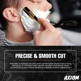 Axiom Professional Straight Razor 30 Double Edge Derby Blades for Men Stainless Steel Barber Straight Edge Razor Kit for Smooth Cut Throat Shavette for Individuals & Salons Special Chain Gift