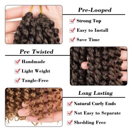 Leeven 8 Packs Ombre Blonde Pretwisted Passion Twist Hair 10 Inch Pre Looped Bob Corchet Braids for Black Women Short Bohemian Synthetic Hair Extensions with Curl Ends 12 Strands/Pack T27 Leeven 8 Packs Ombre Blonde Pretwisted Passion Twist Hair 10 Inch Pre Looped Bob Corchet Braids for Black Women Short Bohemian Synthetic Hair Extensions with Curl Ends 12 Strands/Pack T27