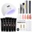 GAOY Poly Gel Nail Kit with UV Lamp, 6 Pcs Builder Gel Extension Kit with Everything Decorations Top and Base Coat for Nail Art DIY at Home