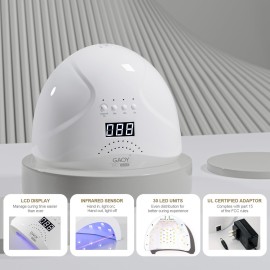 GAOY Poly Gel Nail Kit with UV Lamp, 6 Pcs Builder Gel Extension Kit with Everything Decorations Top and Base Coat for Nail Art DIY at Home