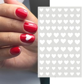 SILPECWEE 6 Sheets Star Nail Stickers Tips Heart Nail Decals 3D Self Adhesive Nail Art Stickers for Women with 1Pc Tweezers