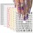 SILPECWEE 9 Sheets Number Nail Stickers Tips 3D Laser Nail Decals Self Adhesive Nail Art Stickers for Women with 1Pc Tweezers
