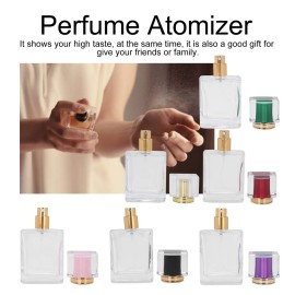 6PCS 50ml Glass Spray Bottles, Refillable Perfume Bottles Perfume Mist Atomizer Dispenser Empty Bottle, Clear Glass Empty Spray Container for Home Travel and Salon Use
