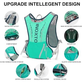 INOXTO Hydration Vest Backpack,Lightweight Insulated Pack with 1.7L Water Bladder Bag Daypack for Hiking Trail Running Cycling Race Marathon for Women Men