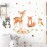 ROFARSO Cute Cartoon Lovely Woodland Animal Wall Sticker for Kid Removable Raccoon Deer Fox Owl Wall Decal DIY Decoration for Nursery Baby Boy Girl Bedroom Playroom Living Room