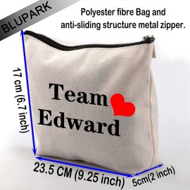 BLUPARK Vampire Lover Gift Team Edward Cosmetic Bag Fans Gift Birthday Gift for Her (Team Edward)