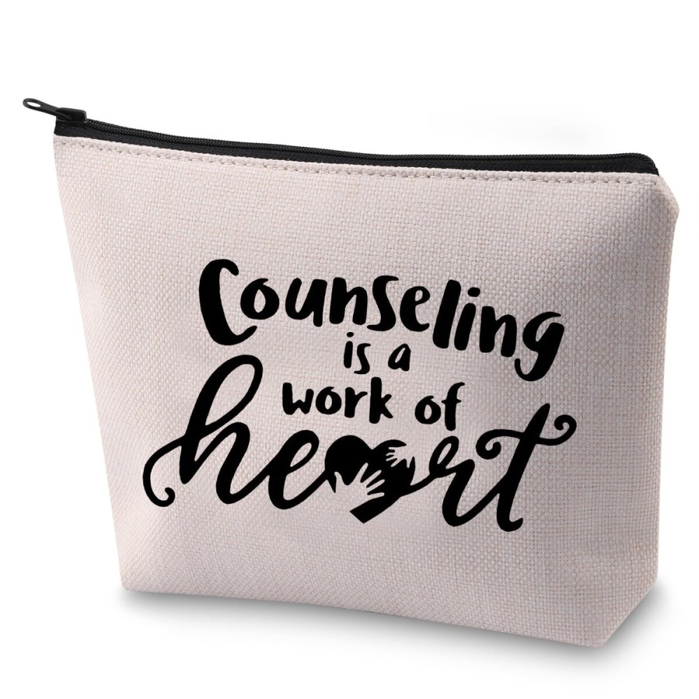 BLUPARK Teacher Counselor Gift Counselor Makeup Bag Counseling is A Work of Heart Counseling Gift for Teacher Guidance Counselor (Counseling is a work of heart)