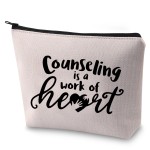 BLUPARK Teacher Counselor Gift Counselor Makeup Bag Counseling is A Work of Heart Counseling Gift for Teacher Guidance Counselor (Counseling is a work of heart)