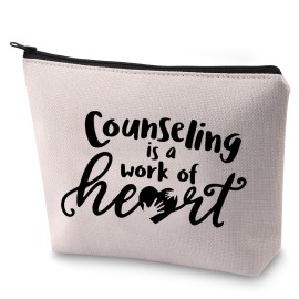 BLUPARK Teacher Counselor Gift Counselor Makeup Bag Counseling is A Work of Heart Counseling Gift for Teacher Guidance Counselor (Counseling is a work of heart)