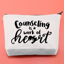 BLUPARK Teacher Counselor Gift Counselor Makeup Bag Counseling is A Work of Heart Counseling Gift for Teacher Guidance Counselor (Counseling is a work of heart)