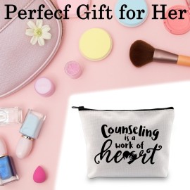 BLUPARK Teacher Counselor Gift Counselor Makeup Bag Counseling is A Work of Heart Counseling Gift for Teacher Guidance Counselor (Counseling is a work of heart)