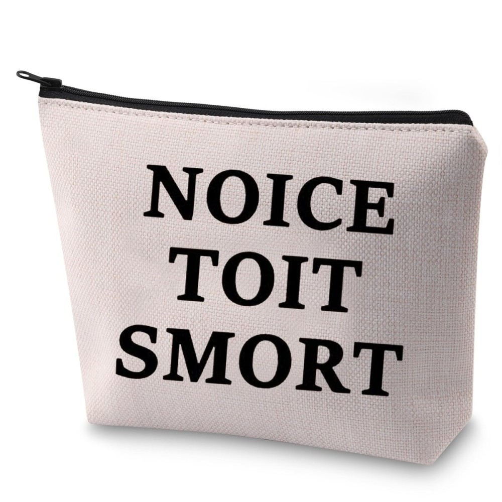 BLUPARK Brooklyn Inspired Gift NOICE TOIT SMORT Makeup Bag Gift for Brooklyn Fans (NOICE. TOIT. SMORT) BLUPARK Brooklyn Inspired Gift NOICE TOIT SMORT Makeup Bag Gift for Brooklyn Fans (NOICE. TOIT. SMORT)
