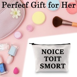 BLUPARK Brooklyn Inspired Gift NOICE TOIT SMORT Makeup Bag Gift for Brooklyn Fans (NOICE. TOIT. SMORT) BLUPARK Brooklyn Inspired Gift NOICE TOIT SMORT Makeup Bag Gift for Brooklyn Fans (NOICE. TOIT. SMORT)