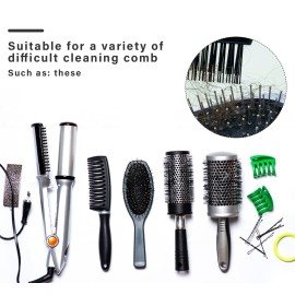 2pcs Hair Brush Cleaner Rakes, Cleaning Tool Set for Removing Hair Dust, Lint, Debris from Hairbrush, Comb, Hot-Air Brush