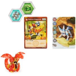 Bakugan Evolutions, Dragonoid (Red), Platinum Series True Metal Bakugan, 2 BakuCores and Character Card, Kids Toys for Boys, Ages 6 and Up