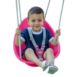 Swurfer Coconut Baby Swing - Comfy Outdoor Swing with Adjustable 3-Point Harness, Secure Locking, Blister-Free Rope - For Ages 9 Months+