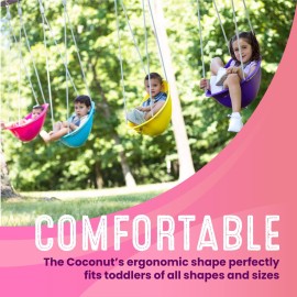 Swurfer Coconut Baby Swing - Comfy Outdoor Swing with Adjustable 3-Point Harness, Secure Locking, Blister-Free Rope - For Ages 9 Months+ Swurfer Coconut Baby Swing - Comfy Outdoor Swing with Adjustable 3-Point Harness, Secure Locking, Blister-Free Rope - For Ages 9 Months+