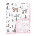 Hudson Baby Unisex Baby Muslin Tranquility Quilt Blanket, Winter Forest, One Size