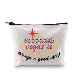 Las Vegas Is Always A Good Idea Travel Vacation Makeup Travel Bag for Women (Las Vegas Is A Good Idea)