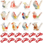 Hedume Set of 12 Ceramic Bird Whistles, Bird Water Whistles, Bird Call Whistle for Water and Bath Play Fun, Birthday Gift, Easter Gift