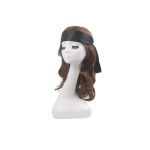 AllMatchWigs 2pcs Edge control soft satin headband 2.4inch width hair wrap bands 20 color choice (black)
