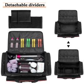 BAFASO Large Capacity Hairdresser Bag with Adjustable Dividers, Travel Barber Case Holds Various Hair Cutting Tools (NO ACCESSORIES), Black BAFASO Large Capacity Hairdresser Bag with Adjustable Dividers, Travel Barber Case Holds Various Hair Cutting Tools (NO ACCESSORIES), Black