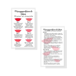 Boutique Marketing LLC Spanish Lip Blush Aftercare Card | Micropigmentacin de Labios | 50 Pack | 2 x 3.5in inches Business Card | White with Red Lips Design, LIP-SB-W-457