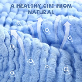 MUKIN Baby Washcloths - Soft Face Cloths for Newborn, Absorbent Bath Wipes, Burp Cloths or Towels, Baby Registry as Shower. Pack of 6-12x12 inches (Blue)