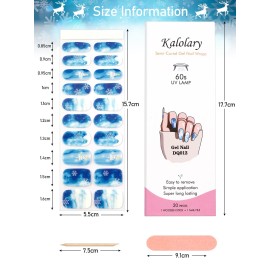 Kalolary Snowflake Gel Nail Strips, Winter Full Wraps Stickers, White Christmas Tree Real Gel Nail Polish Wraps New Year Nail Art Design for Women Girl