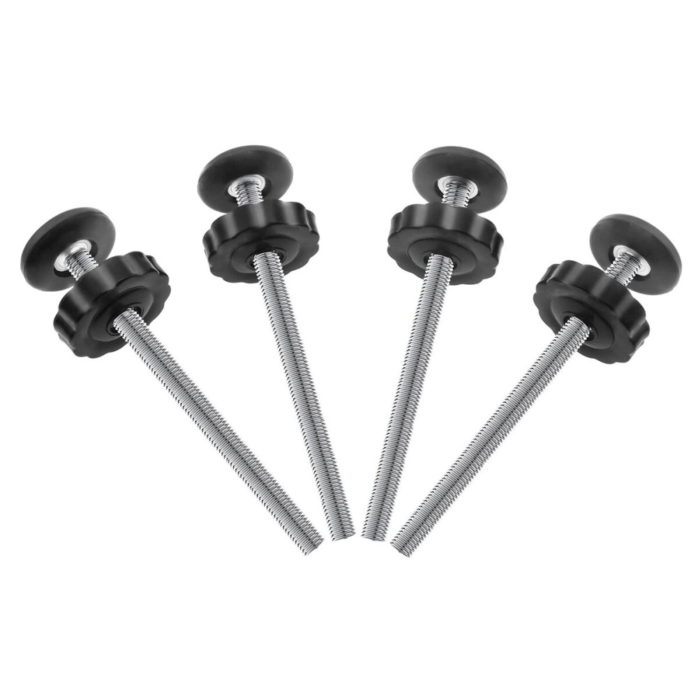 4Pcs Universal Baby Gate Threaded Spindle Rod, M8 (8mm) Replacement Bolt Part for Baby & Pet Pressure Mounted Safety Gates, Extra Long Baby Tension Gate Extender (Black)