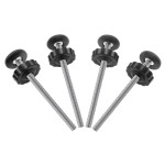 4Pcs Universal Baby Gate Threaded Spindle Rod, M8 (8mm) Replacement Bolt Part for Baby & Pet Pressure Mounted Safety Gates, Extra Long Baby Tension Gate Extender (Black)