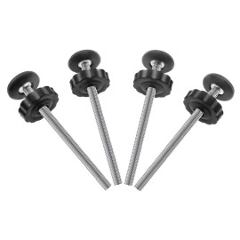 4Pcs Universal Baby Gate Threaded Spindle Rod, M8 (8mm) Replacement Bolt Part for Baby & Pet Pressure Mounted Safety Gates, Extra Long Baby Tension Gate Extender (Black)