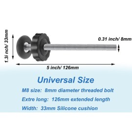 4Pcs Universal Baby Gate Threaded Spindle Rod, M8 (8mm) Replacement Bolt Part for Baby & Pet Pressure Mounted Safety Gates, Extra Long Baby Tension Gate Extender (Black)